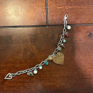 Brighton Wooden Heart Charm Bracelet